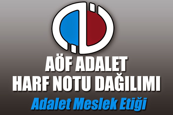 Açıköğretim Fakültesi ( AÖF ) Adalet Bölümü Adalet Meslek Etiği Dersi Harf Notu Dağılımı