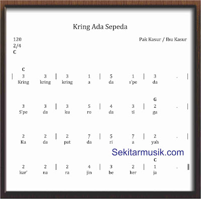 Not Angka Lagu Kring Kring Ada Sepeda