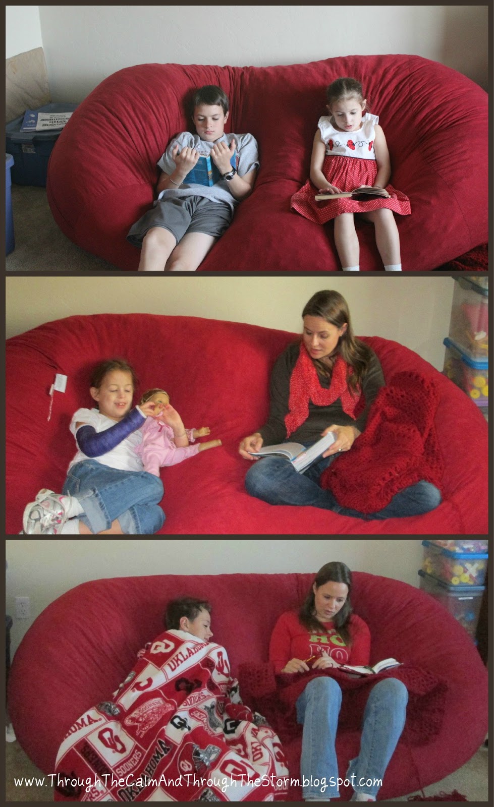 Through the Calm and Through the Storm A book, a bean bag, and a blanket {ReadAloud Update}