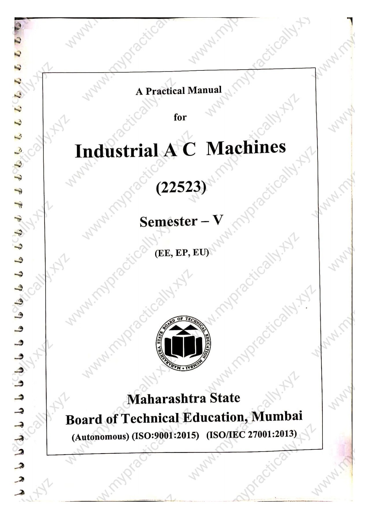 Industrial AC Machine IAM 22523 Lab Manual Answers Msbte I scheme