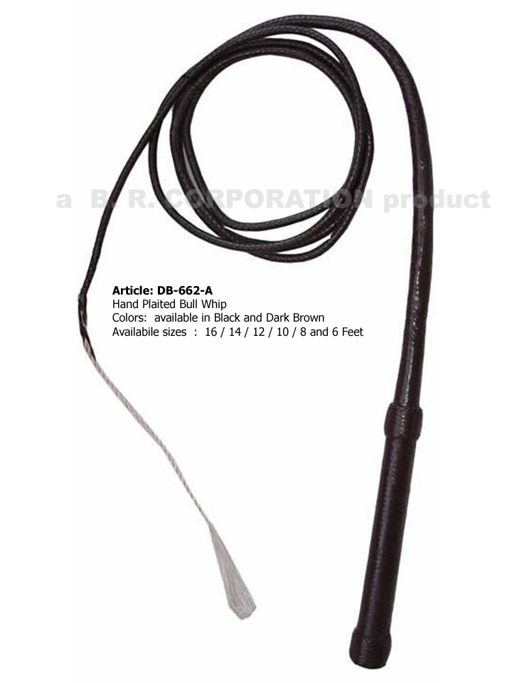 Bull Whips and other Leather Whips Hand Plaited Leather Whips