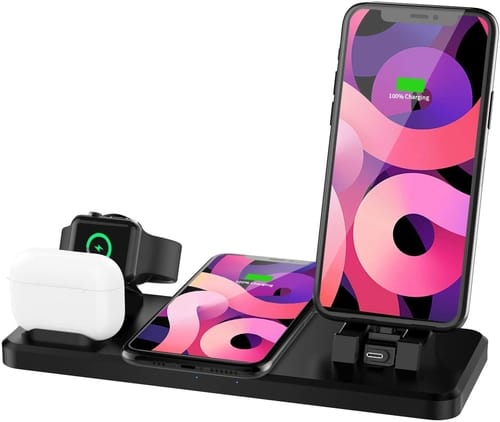 Kiseccbe 4 in 1 Wireless Charger Station Dock