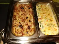 Pasta,baked vegetables in buffet dinner ideas food recipe