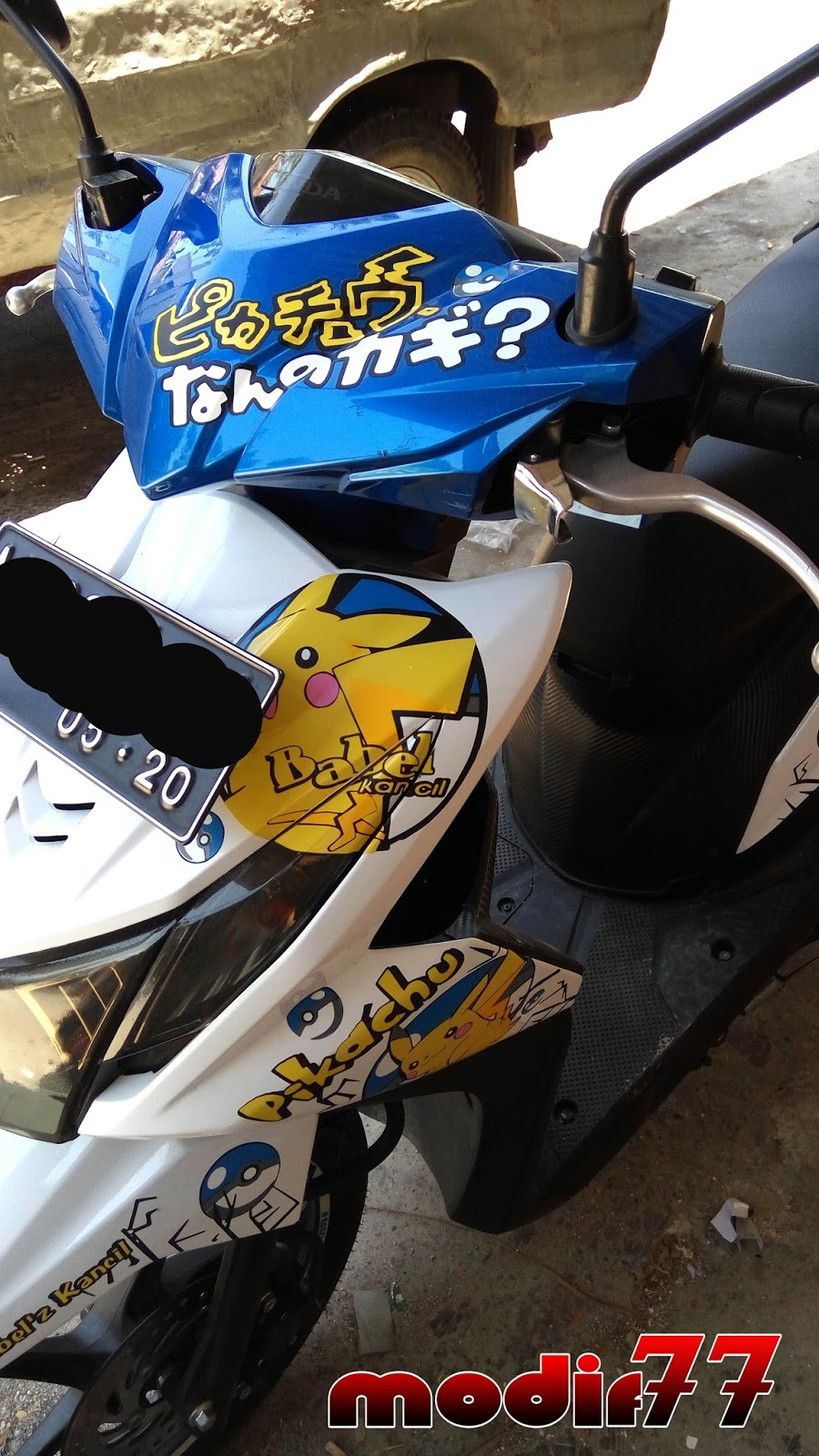 Dowload Koleksi Modif Honda Beat Putih Biru Terbaru Botol Modifikasi