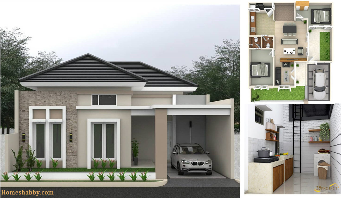 Desain Dan Denah Rumah Ukuran 10 X 12 M Dengan Konsep Rumah Asri Menonjolkan Taman Teras Rumah Homeshabbycom Design Home Plans