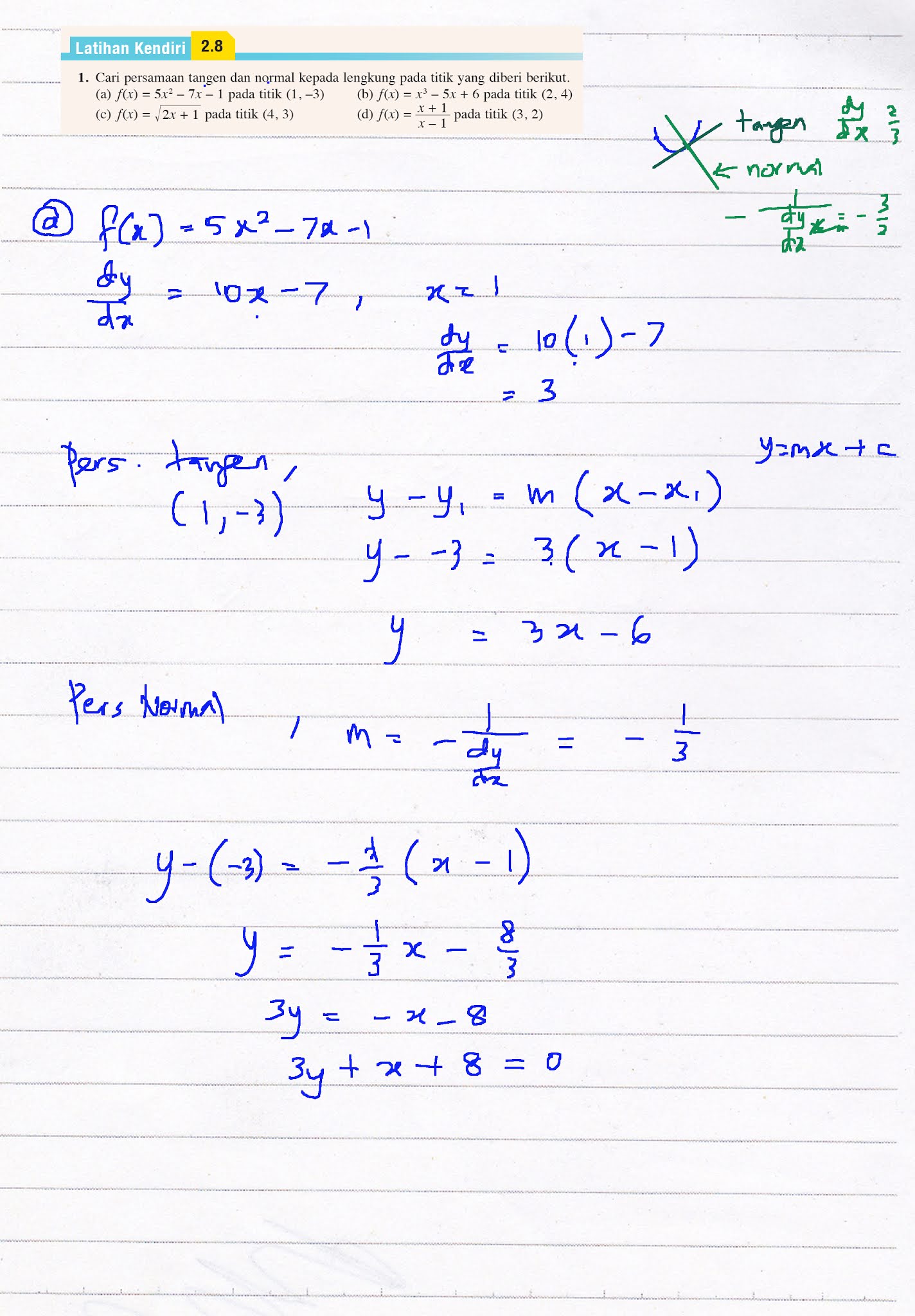 F5 Addmath Latihan Kendiri 2.8 Q1 Bab 2 Pembezaan