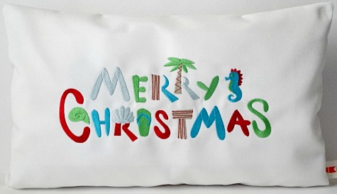 Handmade Beach Christmas Pillow