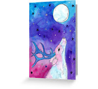  Moon gazing Stag Card