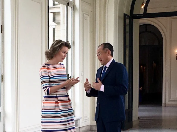 Queen Mathilde of Belgium met with Dr. Jim Yong Kim, President of the World Bank Group