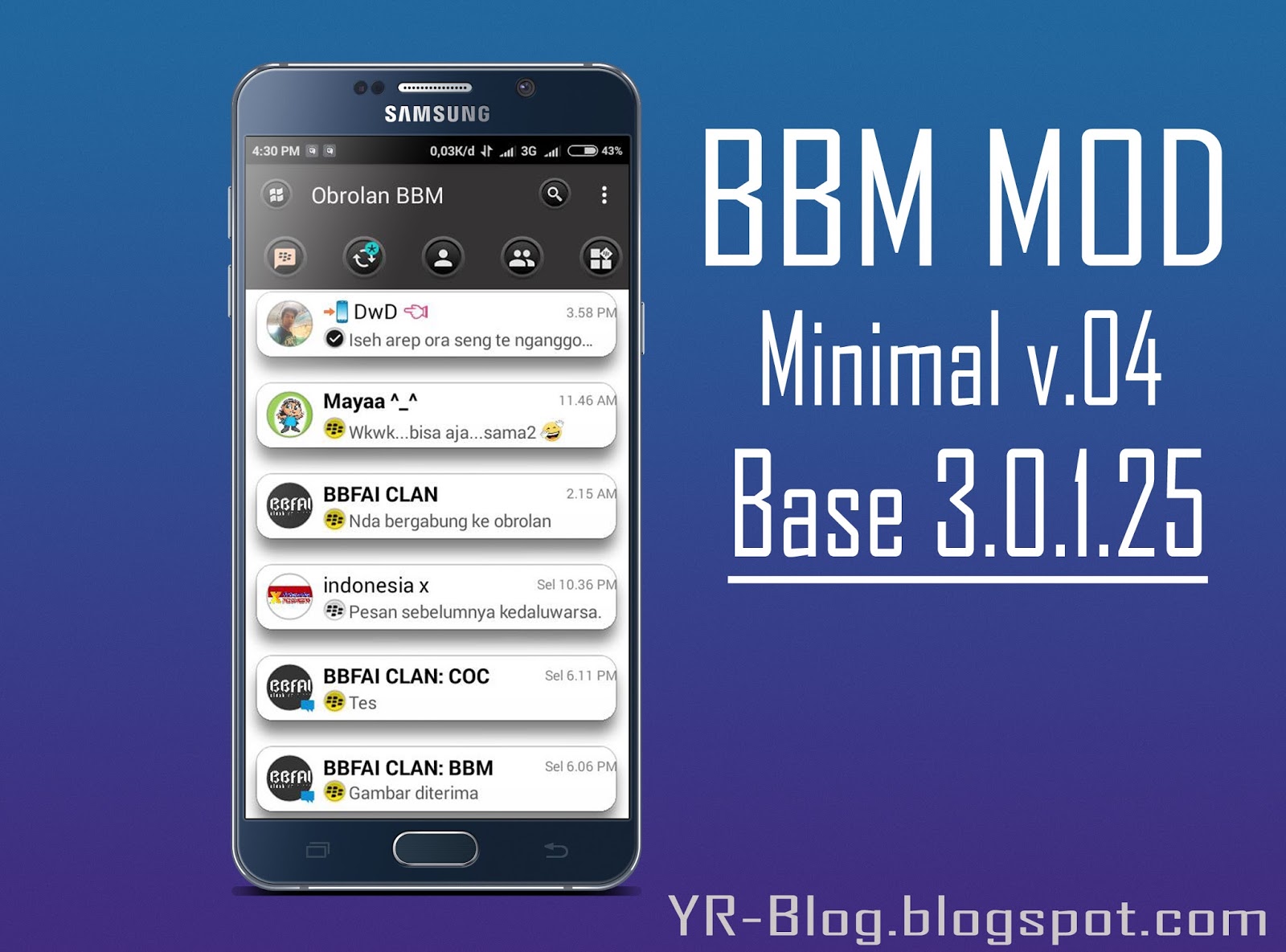 BBM Minimal V.04 BBM MOD Android V3.0.1.25 SeluruhAndroid