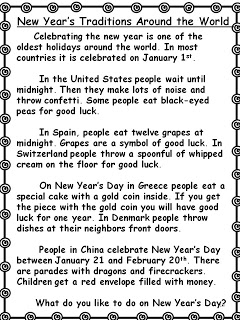 Happy Hearts At Home: Early Elementary New Year's Day Worksheet Freebie