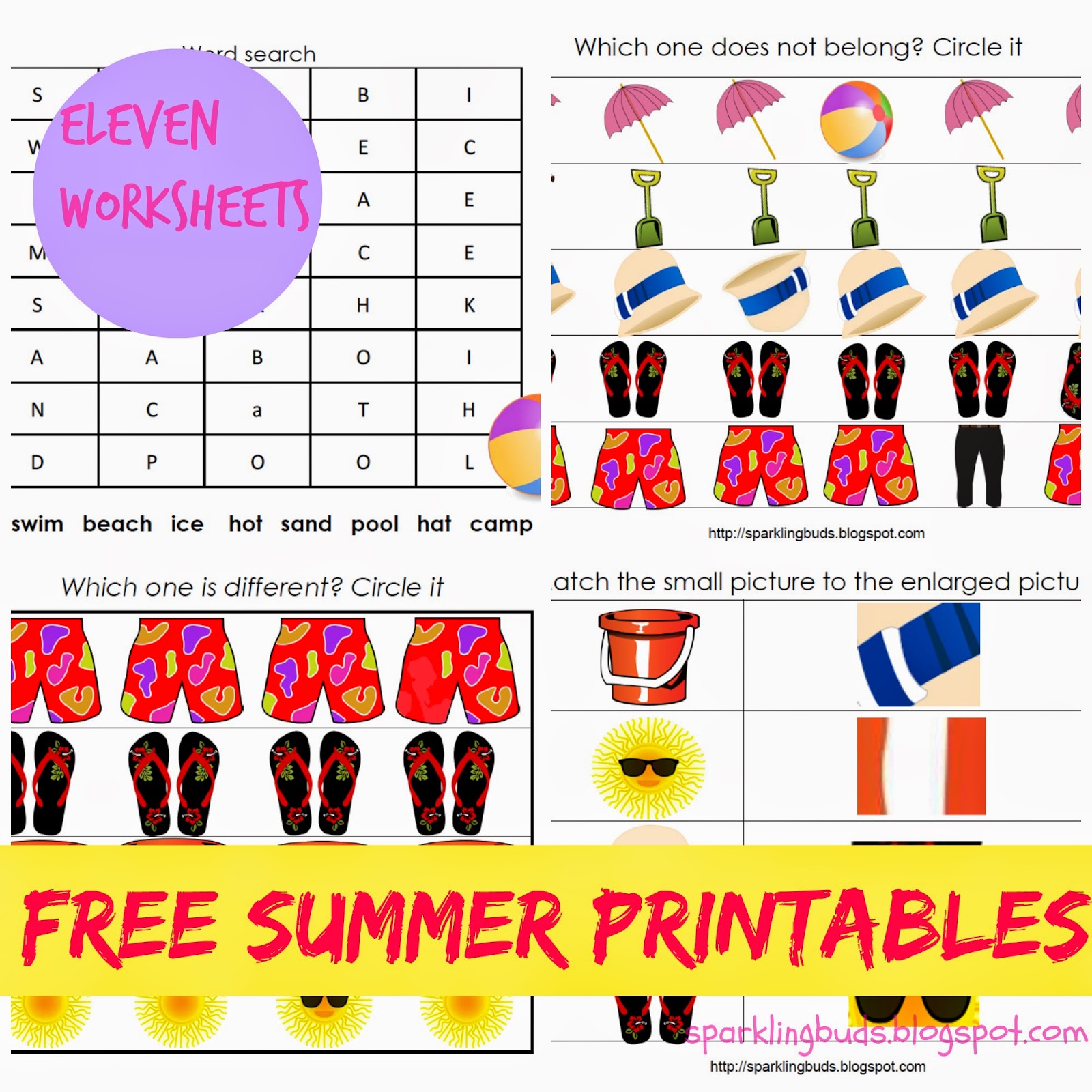 Free Summer printables - sparklingbuds