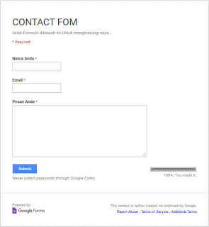 Formulir atau Form Online ialah sebuah tampilan halaman web berupa akomodasi input yang d Panduan Membuat Formulir Online dengan Google Form : Lengkap