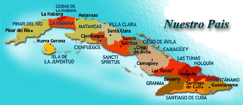 Mapa De Cuba Con Sus Provincias
