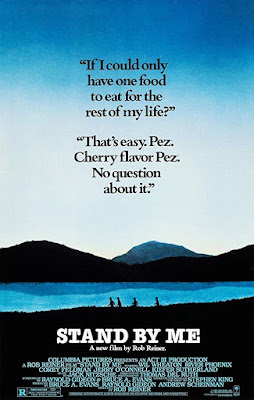 Movie poster for Stephen King's 1986 classic "Stand By Me," starring River Phoenix, Wil Wheaton, Jerry O'Connell, Corey Feldman, and Kiefer Sutherland
