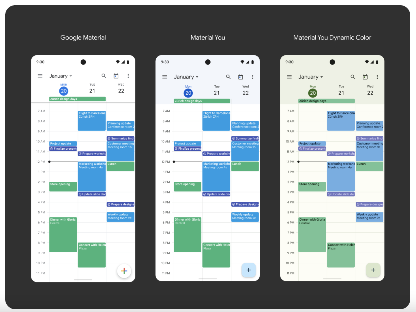 Material You - Google Calendar