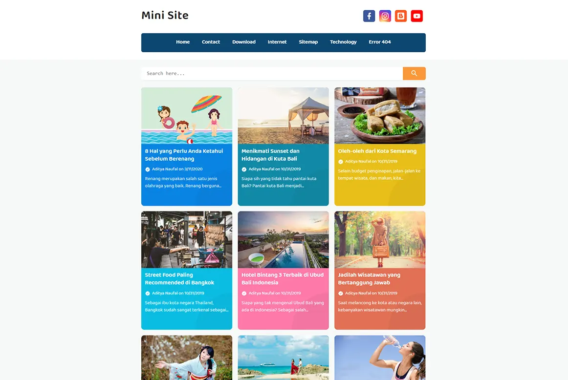 Mini Site Colourful Grid Variant Mini Site Colourful Grid Variant