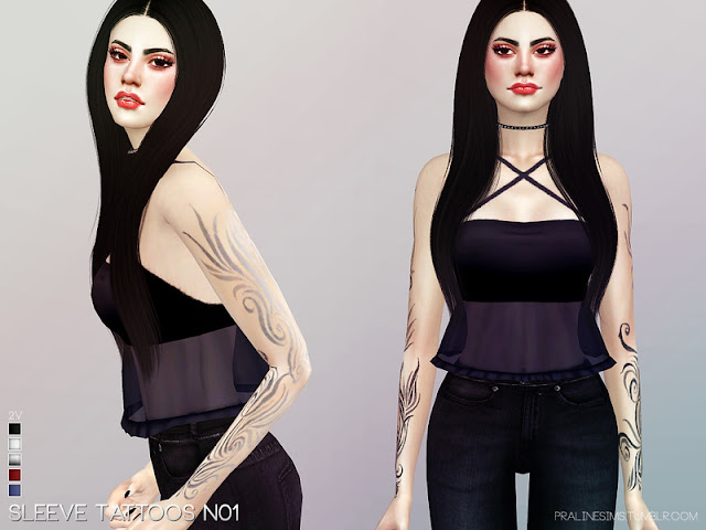 Sims 4 Ccs The Best Sleeve Tattoos By Pralinesims