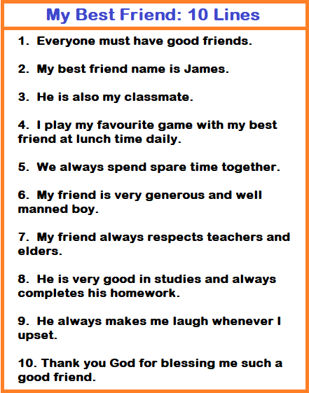 my best friend essay 10 lines class 4