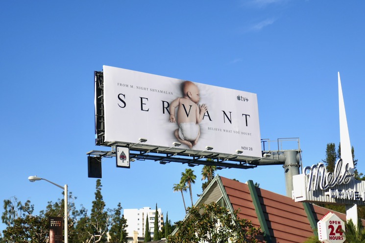 Servant Apple TV+ season 1 billboard Sunset Strip Servant Apple TV season 1 billboard
