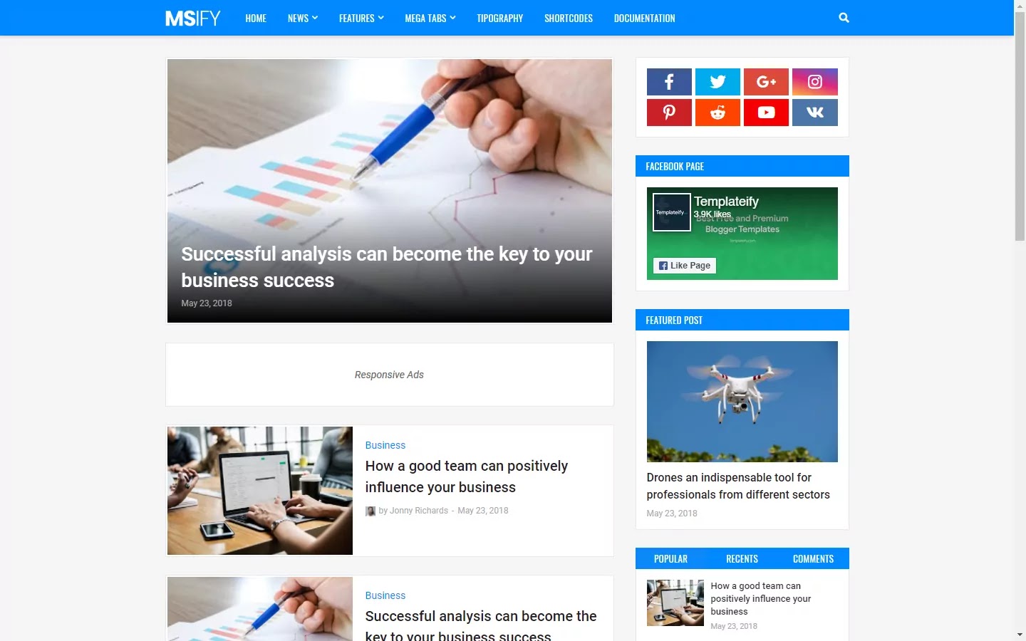 200+ Professional Blogger Templates - Amp, SEO Friendly, Responsive, and Fast Loading Template in 2022 Msify - Responsive Blogger Template
