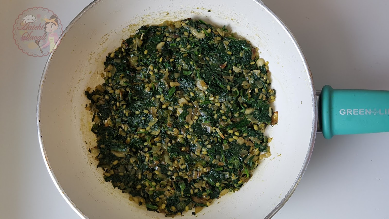 SpinachGarlic Stir Fry Aaichi Savali