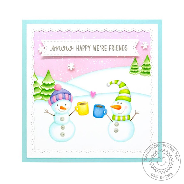 Sunny Studio Stamps: Feeling Frosty Fancy Frame Dies Scenic Route Winter Themed Card by Anja Bytyqi Sunny Studio Stamps: Feeling Frosty Fancy Frame Dies Scenic Route Winter Themed Card by Anja Bytyqi