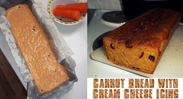 Carrot Bread with Cranberries and Cream Cheese Icing
