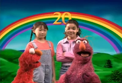Finally Elmo, Telly, Gabi and Alice reach at the number 20 on a rainbow and they want to play The Great Numbers Game one more time.