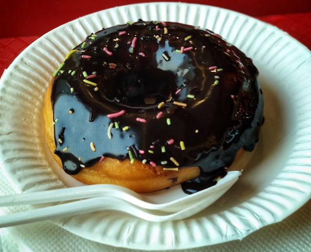 chocolate glazed fried donut