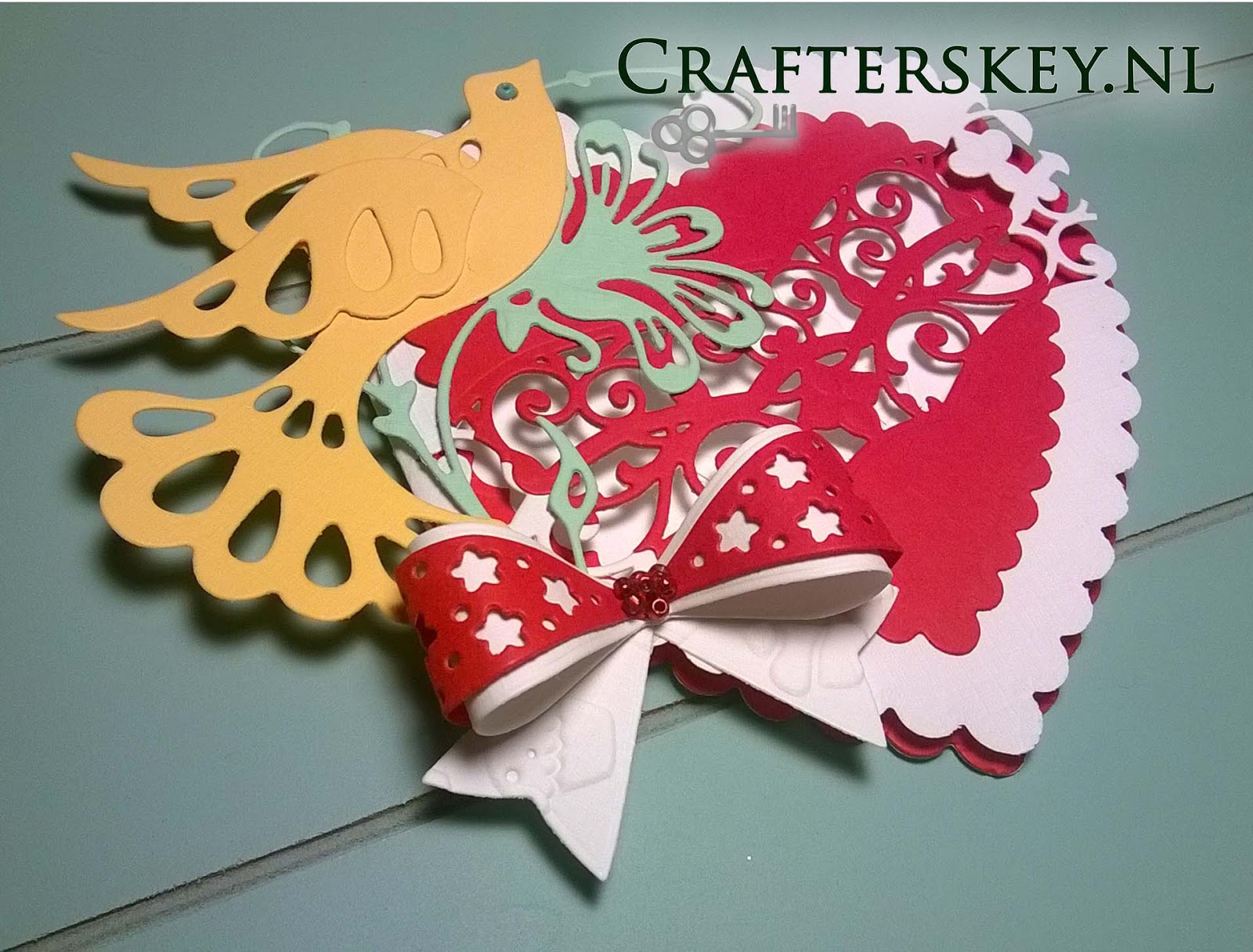 Valentines day bows Crafter's Key: Heart With a Bow Valentine Card