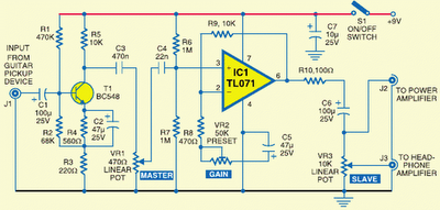 Electric Guitar Preamplifier | Circuits-Projects