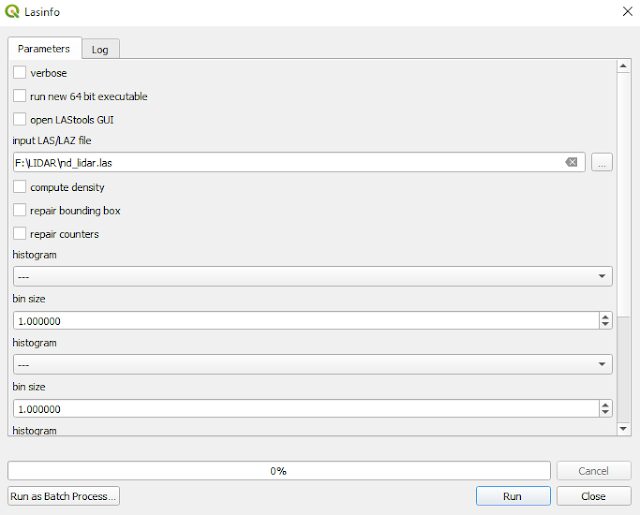 Lasinfo tool processing