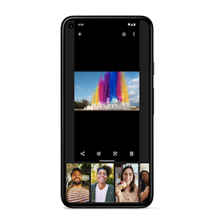 Image of a Pixel phone showing photos on the screen of the phone