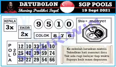 Prediksi Syair Sgp 19 September 2021 Pangkalantoto