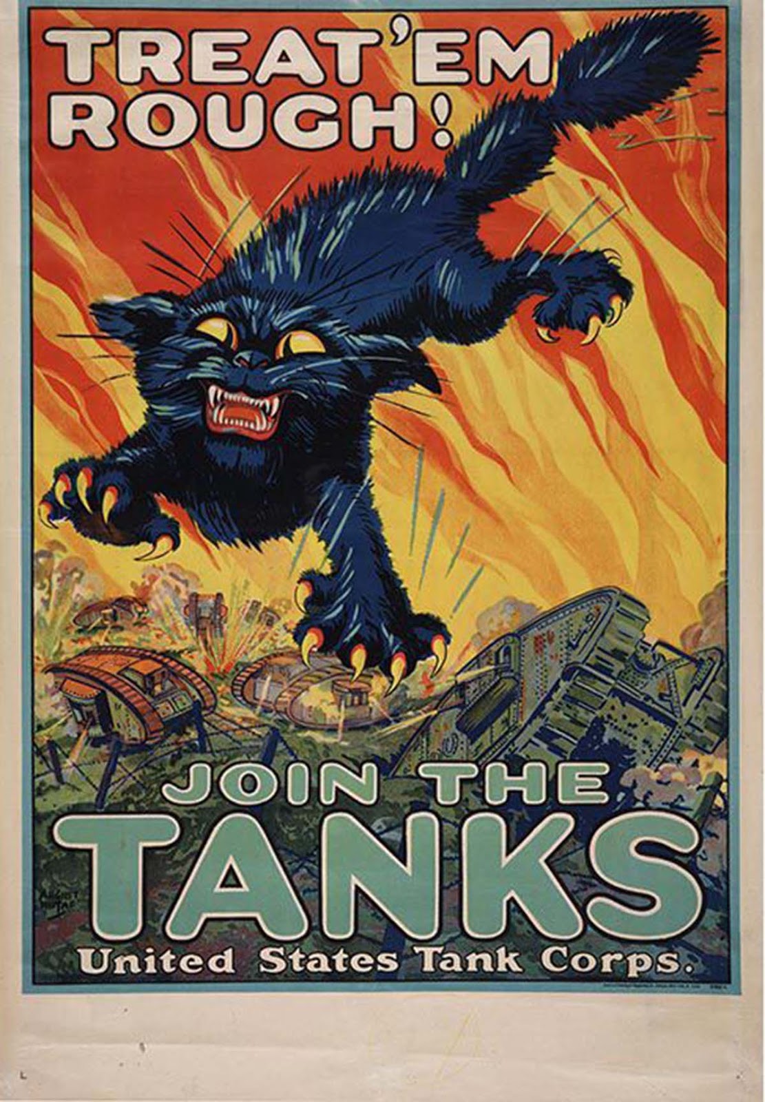 Treat ’em Rough / Join the Tanks United States Tank Corps, 1918, August William Hutaf.