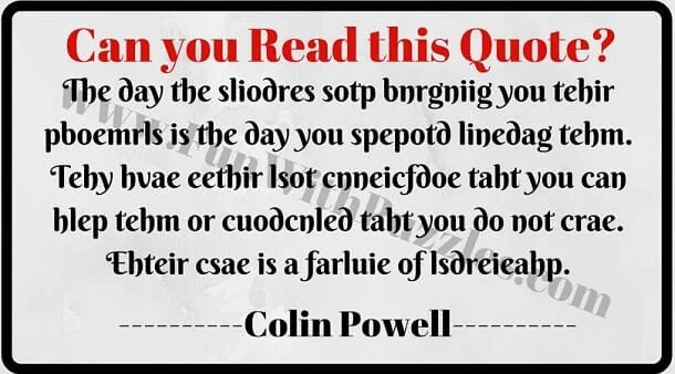 Reading Challenge in which your task is to ready scrambled words