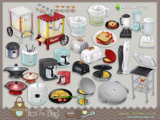 Посуда, продукты и декоративная еда для кухни Sims 4 со ссылками на скачивание