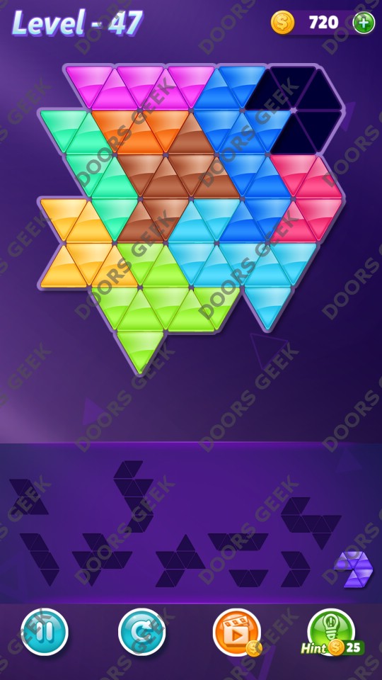 Block! Triangle Puzzle Master Level 47 Solution Doors Geek