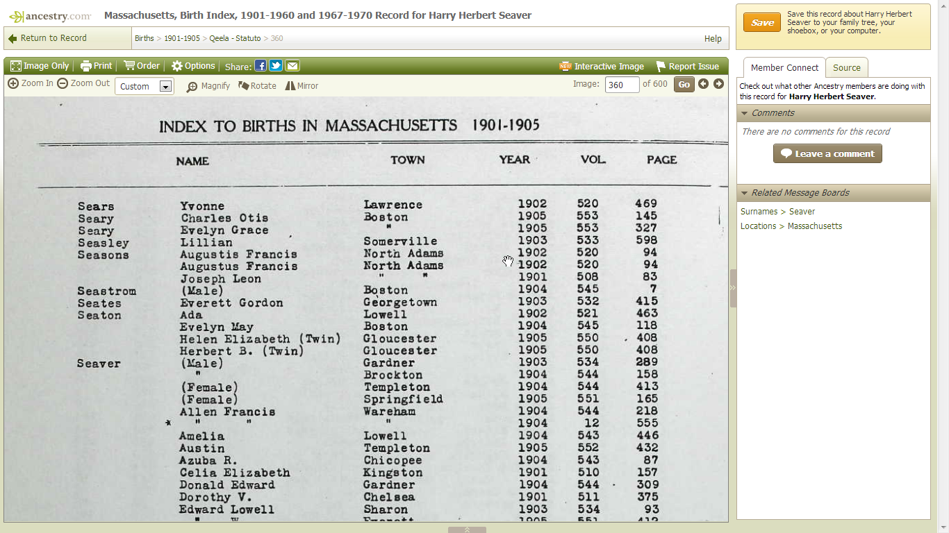 GeneaMusings 20th Century Massachusetts Vital Record Indexes New on