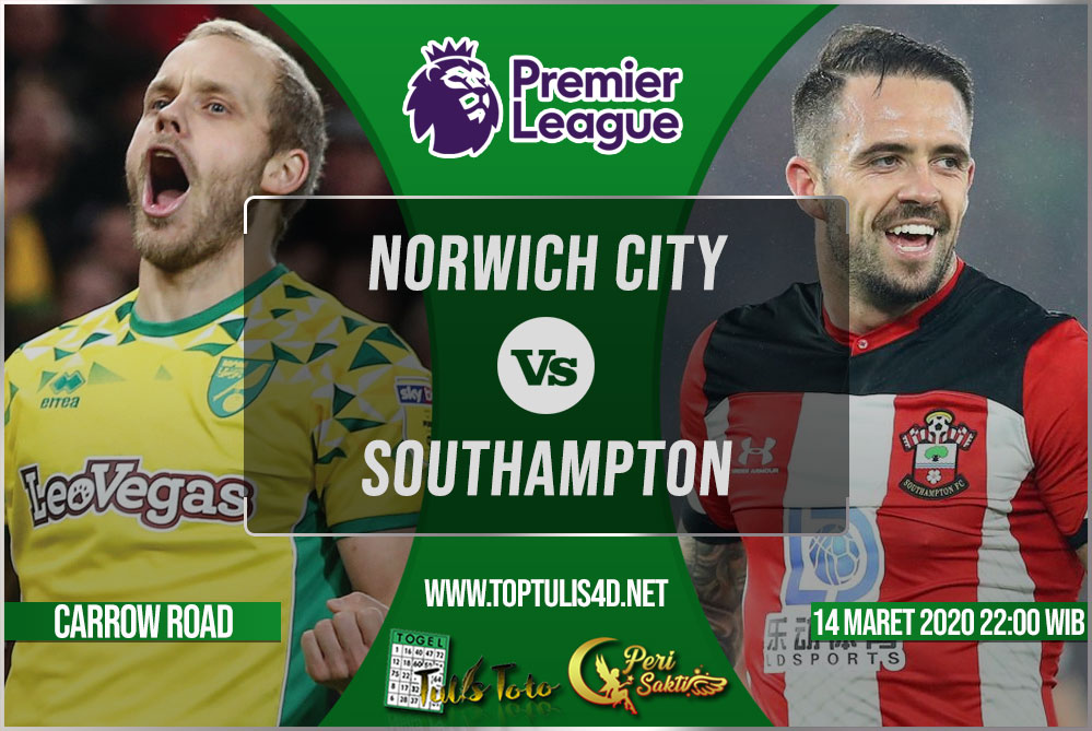 Prediksi Norwich City vs Southampton 14 Maret 2020