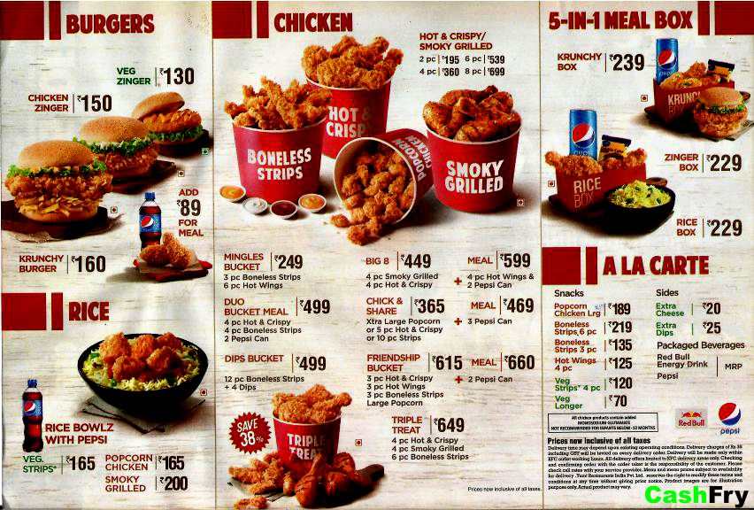 KFC Prices and Menu