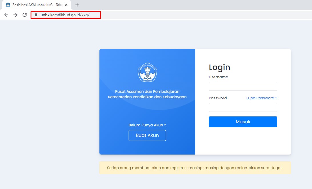 Langkahlangkah Membuat Akun KKG di Web UBKD