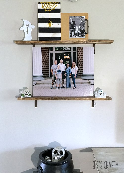 picture ledge shelves, halloween candle holders, how to add Halloween Charm to your every day home decor