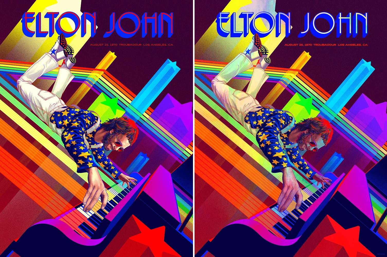 The Blot Says Elton John Troubadour 50th Anniversary Concert Poster By Kevin Tong X Collectionzz