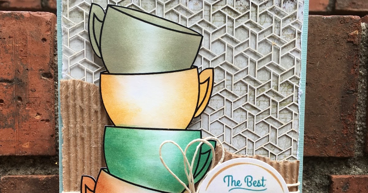 SewPaperPaint Free Printable Stacked Coffee Mugs Card