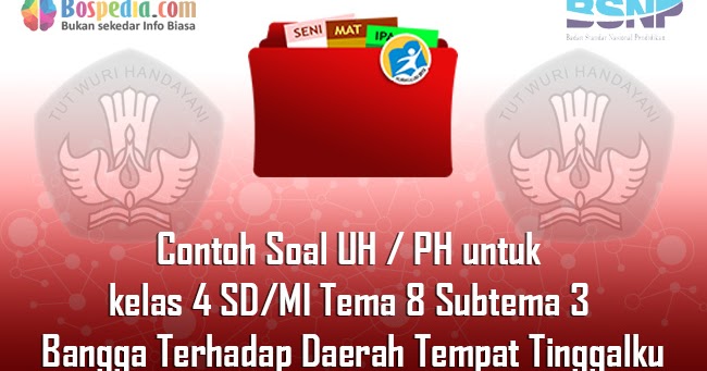 Lengkap Contoh Soal UH / PH untuk kelas 4 SD/MI Tema 8