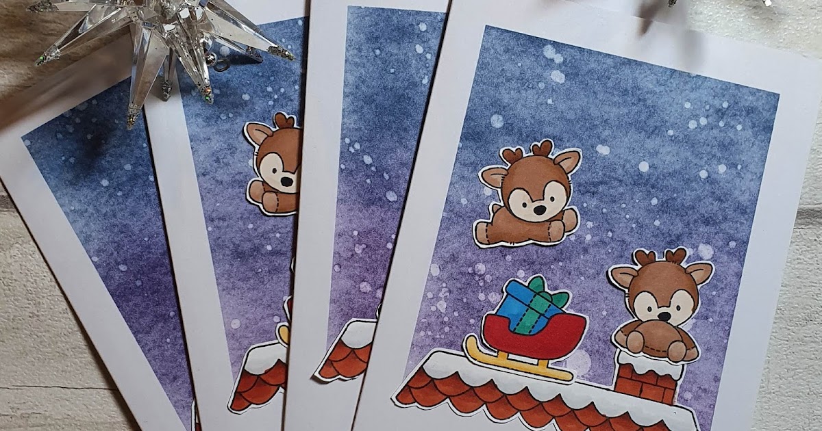 Neet & Crafty Christmas Card Multiples Rooftop Reindeer