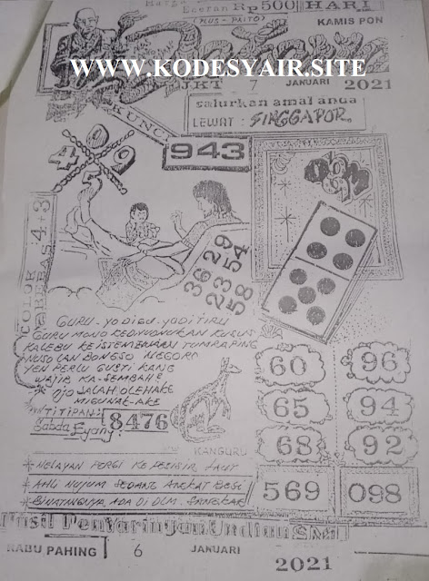 Syair Sgp Kamis 7 Januari 2021 Forum Kode Syair Toto