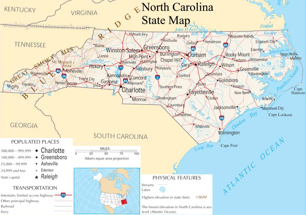 Сколько в северной каролине. North Carolina на карте. Норт Кэролайн штат.